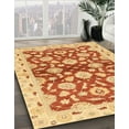 thumbnail image 2 of Ahgly Company Tapis d'Intérieur Rond Abstrait Orange Rouge Oriental, 8 Pieds Rond, 2 of 6