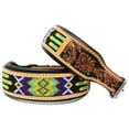 thumbnail image 2 of Medium 17''- 21'' Dog Puppy Collar Genuine Cow Leather Padded Canine  6095, 2 of 2