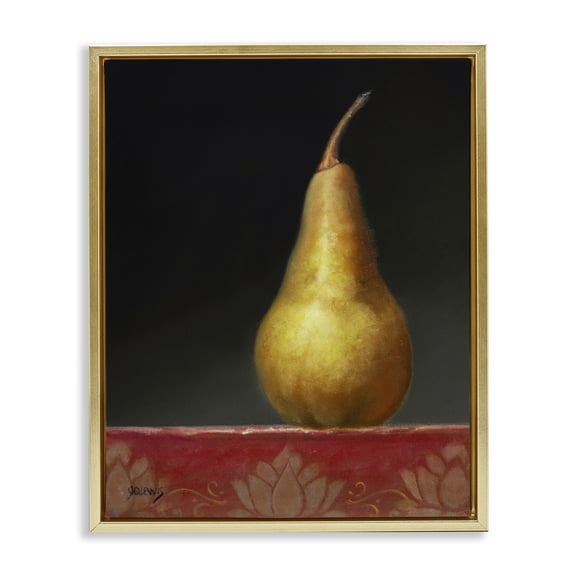 Stupell Industries Transitional Traditional Pear Still Life Gold Floating Frame Canvas Art, 25 x 31, by Jhenna Quinn Lewis