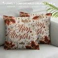 thumbnail image 3 of MLJA Christmas Pillow Covers Xmas Theme Vintage Berry Holly Leaves Happy New Year Pack of Cushion Couch Decorative washble Soft Pillow Covers Living Room Bedroom Dorm,White red,, 3 of 5