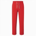 thumbnail image 5 of 9-10T Tween Boys Fall Winter Fleece Straight Sweatpants Drawstring Waist Open Bottom Joggers Side Pockets Kids School Outdoor Sports Pants Size 5-16 Years,Red, 5 of 5