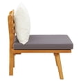 thumbnail image 3 of Roma Outdoor Modular Armless Chair, White Fabric, Brown Acacia Wood, 3 of 5