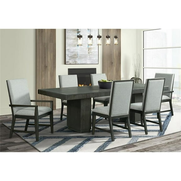 Picket House Furnishings 7PC Standard Height Dining Table Set in Gray