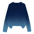 thumbnail image 7 of Comdrip Women Fall Sweater, Long Sleeve Sweater for Women Casual Round Neck Top Pleated Sweater 2025 Fall Knit Sweater for Women Dark Blue L, 7 of 7