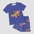 thumbnail image 4 of Yindaity Boys 4th Of July Outfit Girl Clothes Kids Summer Short Sleeve T-Shirt and Shorts Outfit 2 Piece Sweatsuit Clothing Independence Day Set(Blue,6-7 Years), 4 of 7
