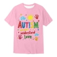 thumbnail image 3 of Girls' Tops Autism Awareness Day Short Sleeve Ribbed Tee Girls Clothes Pink 5-6 Years, 3 of 3