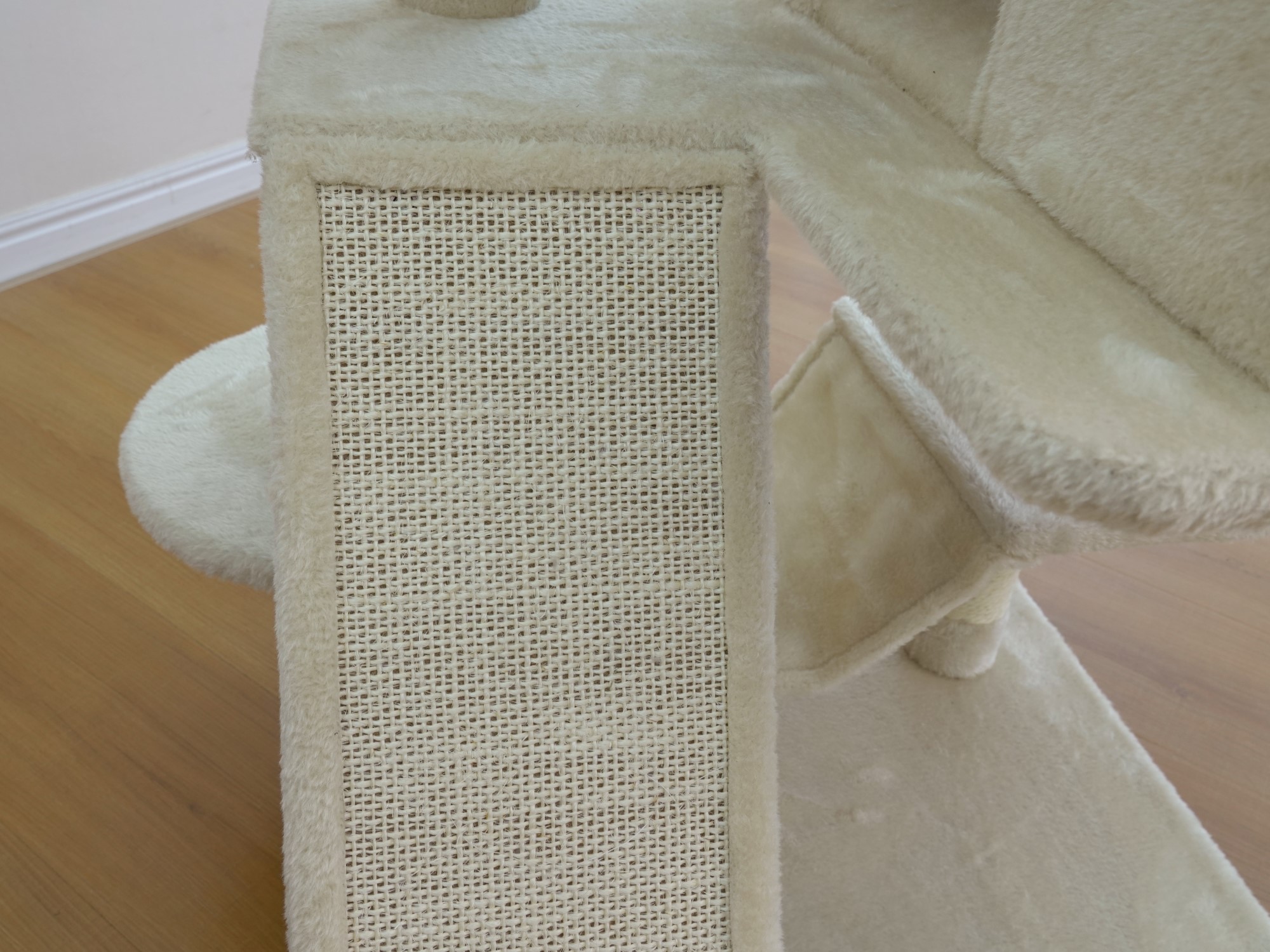 Vibrant Life Heavy Duty 8-Level 66" Cat Tree with Two Condos, Scratching Ramps, and Hammocks, Beige