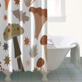 thumbnail image 4 of Brown Mushroom Leaf Light Pattern Shower Curtain 36"x72" ,Bathroom Decorative Shower Curtains Set with 12 Hooks,Modern Waterproof Washable Shower Curtain, 4 of 6