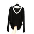 thumbnail image 4 of BUIGTTKLOP Pajamas Tops for Women Long Sleeve Shirts Casual V Neck Top Soft Undershirts Comfy Base Layer Loungewear, 4 of 8
