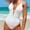 White, variant on Bzhegqhd Womens Swimsuits One Piece Tummy Control,Women Solid Color Sexy Backless Strap Bikini Swimsuit