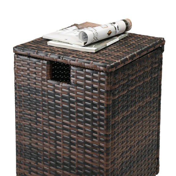 GoDecor Wicker Tank Fire for Gas Fire Pits, Rattan Propane Tank, Brown Gradient
