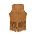 thumbnail image 6 of Douhoow Women Tassel Vest Faux Suede Rivets Sleeveless Fringe Waistcoat Jacket Open Front Boho Western Jacket Cardigan, 6 of 9