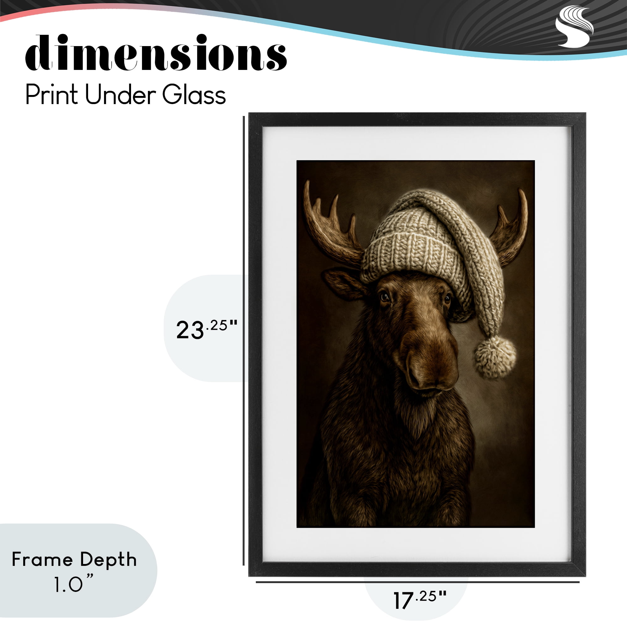 Stupell Industries Northwood Gentle Giant Black Framed Print Under Glass, design by Kelley Parker