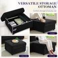 thumbnail image 6 of Muumblus Small Sectional Sofa with 2 Storage Ottomans, 2 Seater Cloud Couch with Bluetooth Speaker & Side Table, Modern Corduroy Sofa for Living Room, Black, 6 of 10