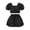 Black, variant on Little Summer Outfits For Girls Kids Two Piece Short Sleeve Polka Dots Tops And Short Dress Clothes Size 5-6T