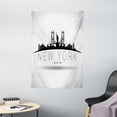 thumbnail image 1 of NYC Tapestry, New York USA Calligraphy with Brooklyn Bridge Liberty Statue Silhouettes, Wall Hanging for Bedroom Living Room Dorm Decor, 40W X 60L Inches, Pale Grey Charcoal Grey, by Ambesonne, 1 of 2
