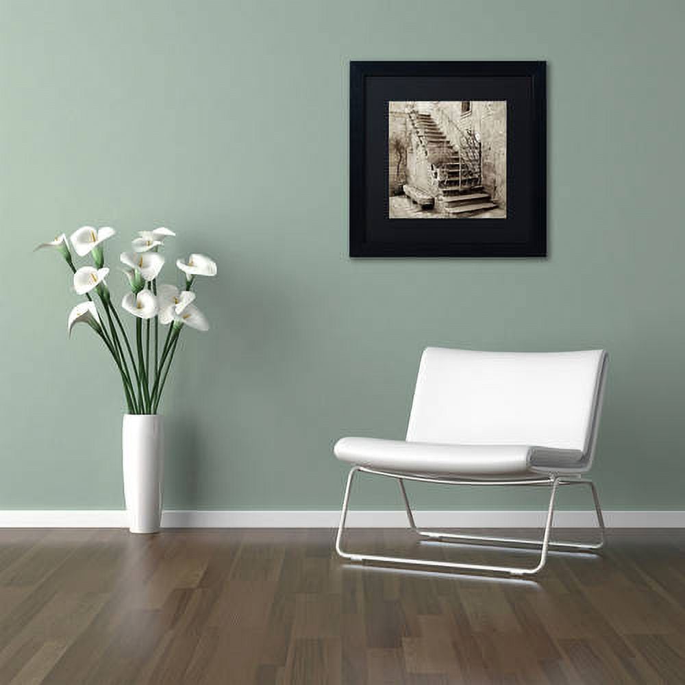 Trademark Fine Art "Umbria Scala I" Canvas Art by Alan Blaustein, Black Matte, Black Frame