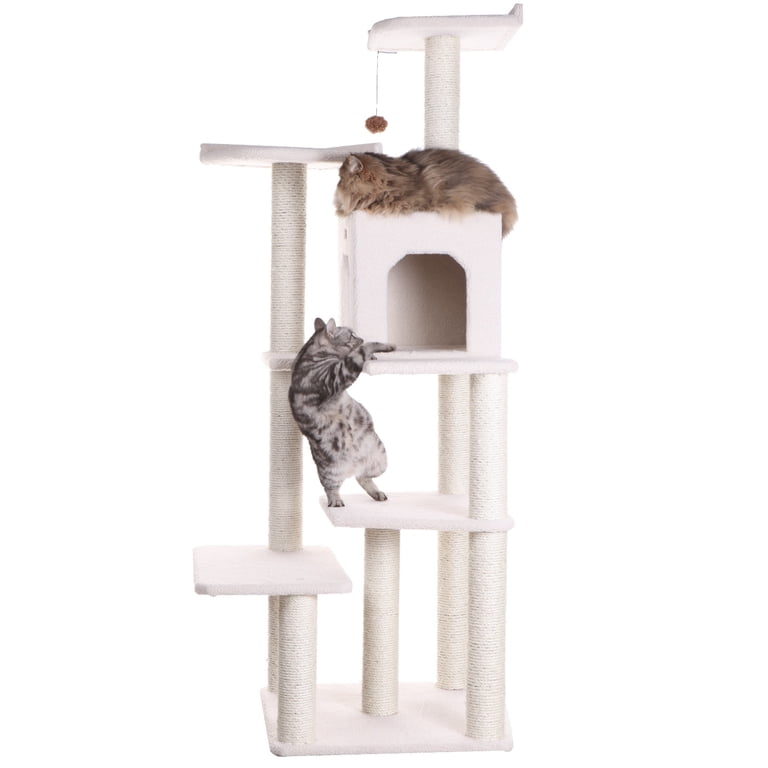 Armarkat 68-Inch Cat Tree Tower with Condo, Ivory photo 1