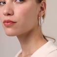 thumbnail image 5 of YOUNGYUE Silver Hoop Earrings for Women, Hypoallergenic Lightweight Large Thick Twisted Hoops, 50MM, 5 of 8