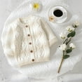 thumbnail image 6 of Generic Children Warm Tops Baby Girl Boy Knit Cardigan Sweater Warm Pullover Tops Toddler Solid Outerwear Jacket Coat Outfit Clothes(White,6-9 Months), 6 of 9