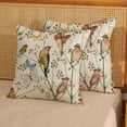 thumbnail image 2 of Spring Pillow Covers 18x18 Inch 2 Pcs Watercolor Bird Butterfly Flower Decor Throw Pillows Vintage Floral Plant Seasonal Summer Outdoor Decoration Pillowcase Linen Cushion Cover for Couch Sofa, 2 of 6