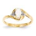 thumbnail image 1 of 14K Yellow Gold Diamond & Opal Ring, 1 of 2