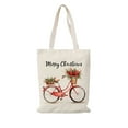 thumbnail image 2 of Bolso de lona navideña reutilizable, portaregalos ecológico en verde, rojo y blanco, organizador de compras duradero para regalos navideños y eventos festivos, de una sola pieza, 2 of 6