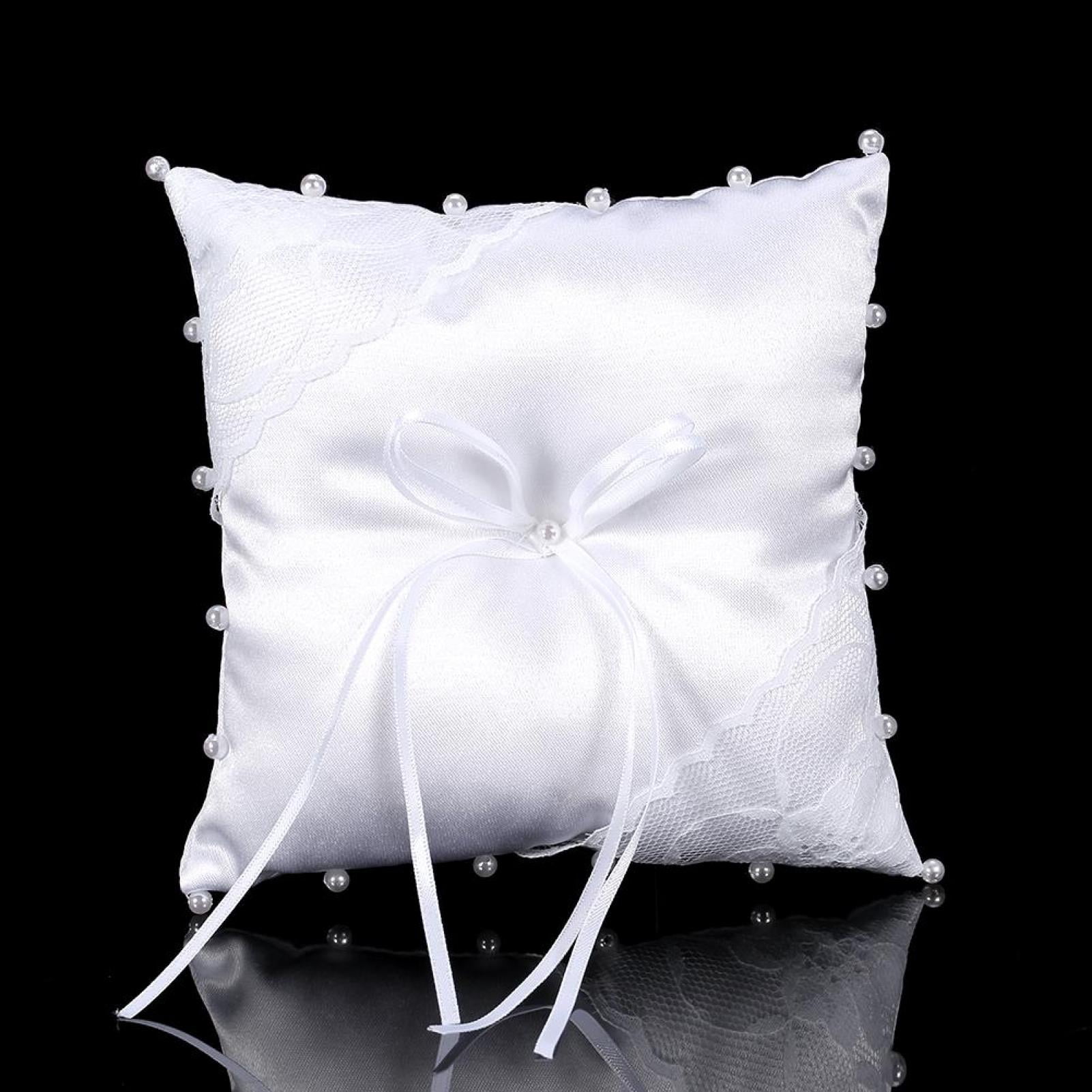 Wood Wedding Ring Bearer Pillow Rustic Wedding Holder Cushion Forever With Rope 