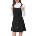 thumbnail image 3 of Allegra K Women's Straps A-Line Corduroy Mini Pinafore Overalls Skirt, 3 of 9