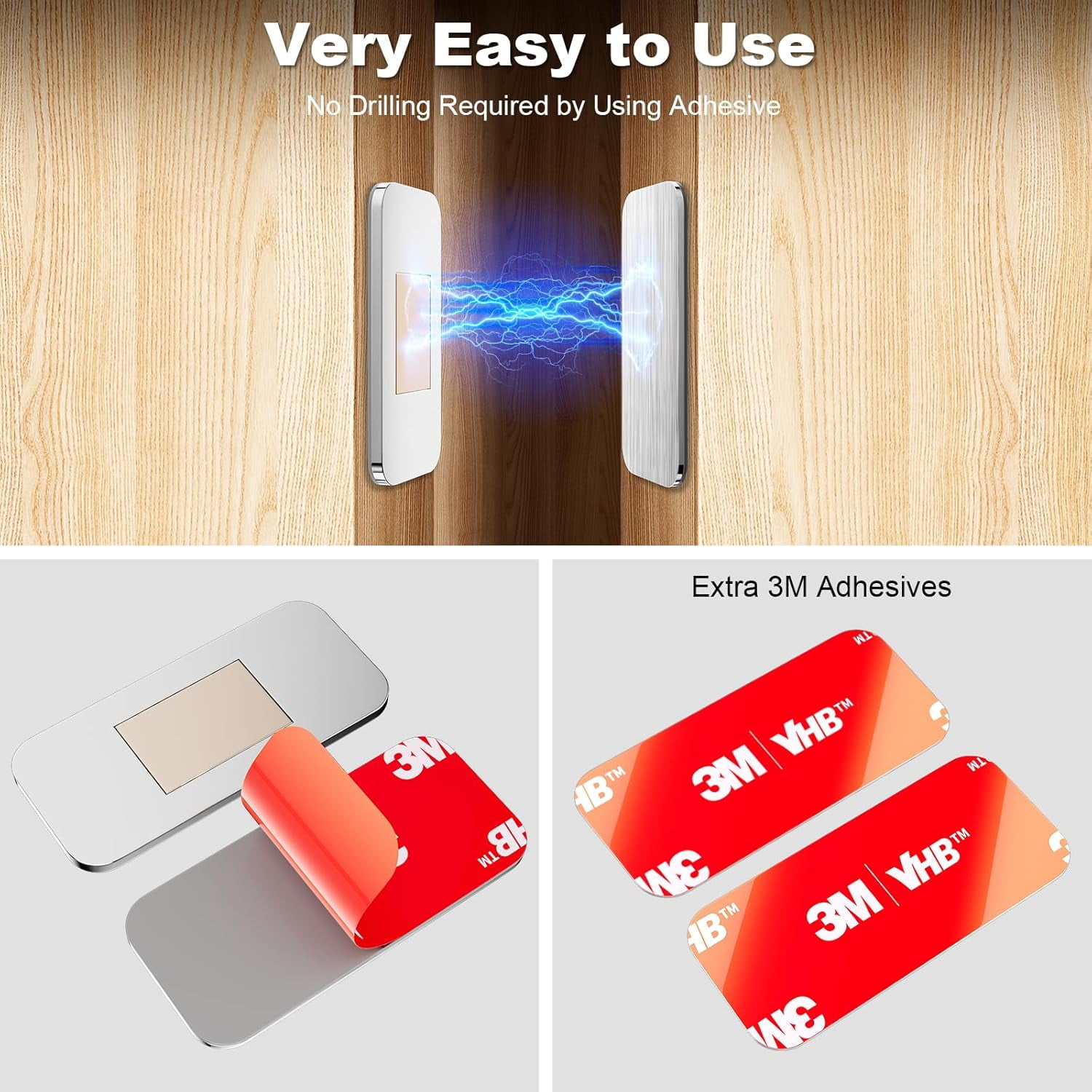 10 Pack Magnetic Cabinet Door Catch, Ultra Thin Cabinet Door Magnets, Adhesive Drawer Magnets to Stay Closed, Stainless Steel Cabinet Latch Easy to Install with Double Sided Tape