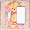 thumbnail image 2 of Metal Light Switch Wall Plate Outlet Cover (Teddy Bear Love Heart Flower Bouquet Balloon Present Tan - Single Toggle Single Rocker), 2 of 2
