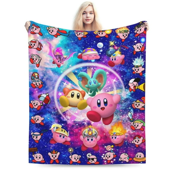 Game Kirby Blankets Lightweight Soft Flannel Throw Blanket Decoration Blanket All Seasons 50x40