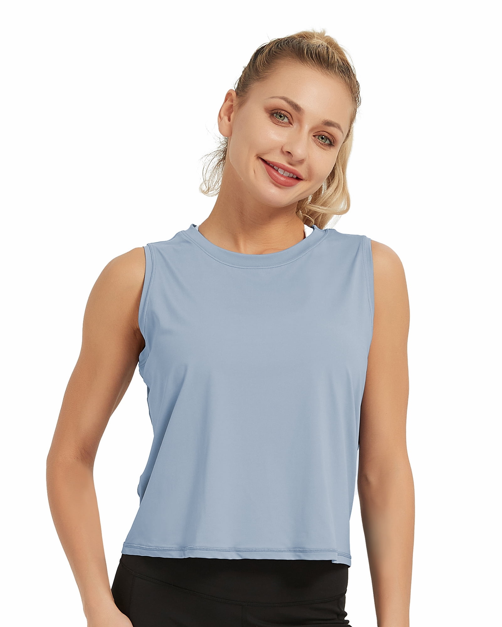 STELLE Now Women's Workout Tops Running Gym Crop Tops Sleeveless Yoga