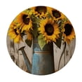 thumbnail image 4 of WYYP Sunflowers Round Tablecloth with Elastic Edge 100% Polyester Fiber Great for Home Kitchen/Parties/Holiday Dinner White, 4 of 8