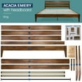 thumbnail image 3 of Acacia Emery Solid Wood Bed Frame With headboard King Caramel, 3 of 7