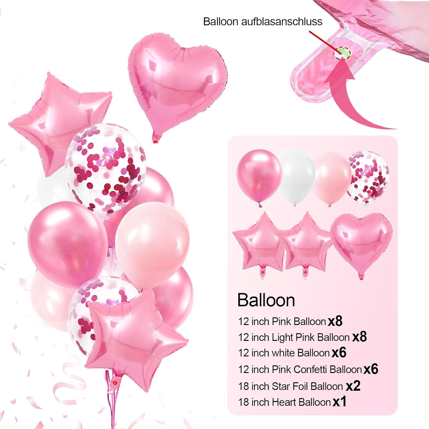FOTENG Pink Birthday Party Decoration Kit photo 5