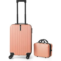 2 Piece Luggage, Luggage Sets 14in   20in with ABS Hardside, Lightweight Suitcase Set of 2 with 360° Mute Spinner Wheels, Pink