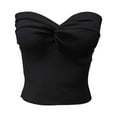 thumbnail image 2 of Workout Tank Tops Woman Elegant Strapless Stretchable Tube Bandeau Bra Solid Knit Crop Vest Black Summer Vacation Outfits Clothes XXXL, 2 of 5