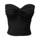 thumbnail image 1 of Top elegante sin tirantes de punto liso para mujer - Top corto con sujetador bandeau elástico para ocasiones informales o fiestas, 1 of 4