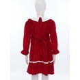 thumbnail image 4 of TSSOE Girls Autumn Winter Elegant A Line Velvet Dress Birthday Gift Princess Clothing Wedding Party Festive Dresses Red 120/2, 4 of 7
