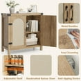 thumbnail image 3 of Senfot Sideboard Buffet Cabinet, Accent Cabinet with Shelves and Strong Wood Legs, Farmhouse Storage Cabinet with Rattan Doors, Small Console Cabinet for Bedroom, Living Room, Entryway, Natural, 3 of 7