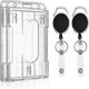 thumbnail image 1 of Vertical 2 Card Badge Holder with Thumb Slot Hard Clear PC Case Protector with Retractable Badge Holder, 2-Pack, 1 of 5