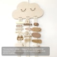 thumbnail image 4 of XIBUFE Nordic Wooden Hair Clips Organizer Wall Hanging Princess Girls Hair Bow Holder Cute Cloud Shape Baby Headband Storage Hanger for Girls Room Bedroom Home Decoration, 4 of 7