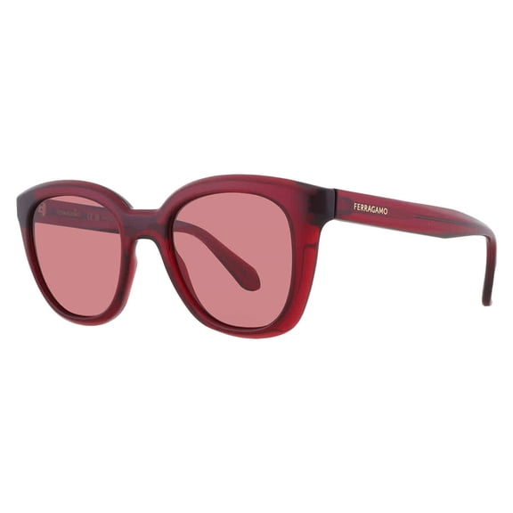 Salvatore Ferragamo SF2000S 616 52mm Round Sunglasses Women's Transparent Red