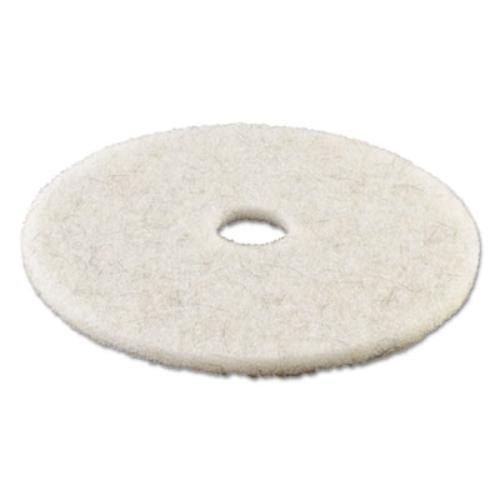 Natural Burnishing Floor Pads, 21" Diameter, White, 5/carton