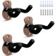 thumbnail image 1 of Paquete de 3 soportes metálicos para montaje en pared de guitarra con esponja protectora, adecuados para bajo, guitarra, banjo, ukelele - Bronce rojo, 1 of 5