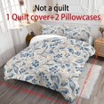 thumbnail image 4 of ZIATUBLES Twin Size 3-Piece Duvet Cover Set, Blue Leaf Berry Print Soft Breathable Polyester, Zipper Closure Easy-Care All-Season Bedding, Bedroom Decor, Duvet Insert Not Included, 4 of 8