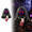 Purple, variant on Animated Halloween Skull Head, Moving Long Hair Hanging Skeleton with Glowing Red LED Eyes for Indoor Outdoor Party, Blue Face, 7.87 x 9.45 in