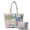 Beige-Floral Patchwork, variant on DISNIMO Floral Patchwork Print Quilted Tote Purse with Makeup Bag Large Quilted Tote Bag with Small Pouch Roomy Womens Shoulder Handbag for Travel, Beige