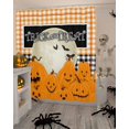 thumbnail image 4 of Trick or Treat Halloween Pumpkin Moon Orange Black Plaid Shower Curtain Set ，Waterproof Fabric Shower Curtains Shower Curtains for Bathroom,Bathroom Decor 60"x72", 4 of 6